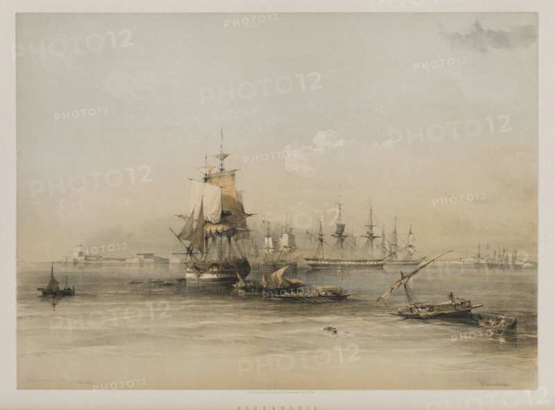 Egypt and Nubia, Volume III: Alexandria, 1848. Louis Haghe (British, 1806-1885), F.G.Moon, 20 Threadneedle Street, London, after David Roberts (British, 1796-1864). Color lithograph; sheet: 43 x 60.3 cm (16 15/16 x 23 3/4 in.); image: 37.3 x 51.7 cm (14 11/16 x 20 3/8 in.)