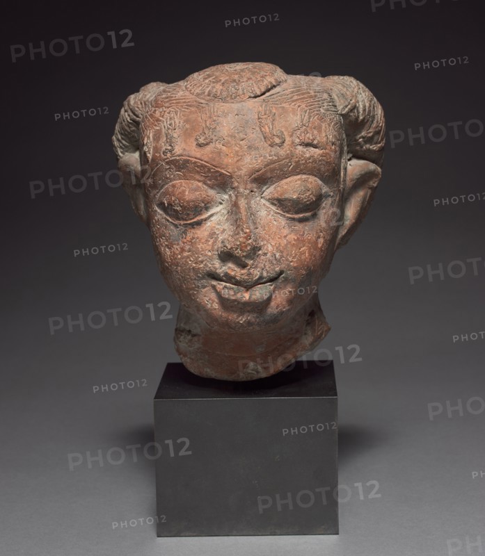 Female Head, 400s-500s. India, Gangetic plain region, Gupta period, 5th-6th centuries. Terracotta; overall: 30 x 18 x 17.2 cm (11 13/16 x 7 1/16 x 6 3/4 in.).