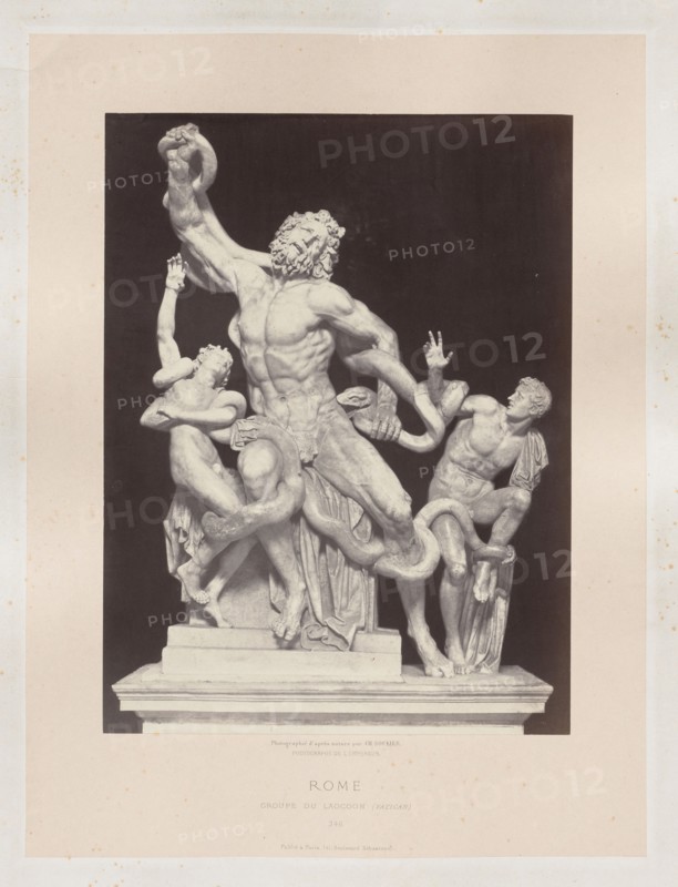 Rome: Groupe de Laocoon (Vatican), c. 1860. Charles Soulier (French, 1840-1875). Albumen print from a collodion negative; image: 40.2 x 30.4 cm (15 13/16 x 11 15/16 in.); paper: 40.2 x 30.4 cm (15 13/16 x 11 15/16 in.); mounted, primary: 53.4 x 40.4 cm (21 x 15 7/8 in.); mounted, secondary: 75 x 56 cm (29 1/2 x 22 1/16 in.).