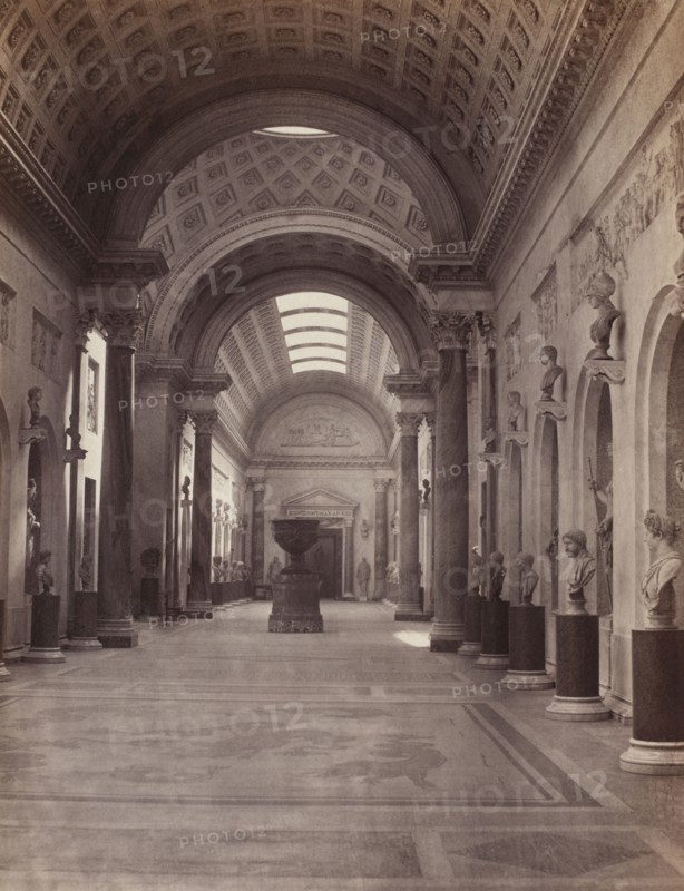 Vatican: Galerie Nuovo Braccio, c. 1860. Charles Soulier (French, 1840-1875). Albumen print from a collodion negative; image: 25 x 19.2 cm (9 13/16 x 7 9/16 in.); paper: 25 x 19.2 cm (9 13/16 x 7 9/16 in.); matted: 61 x 50.8 cm (24 x 20 in.); mounted, primary: 33.4 x 24.5 cm (13 1/8 x 9 5/8 in.); mounted, secondary: 56.1 x 40 cm (22 1/16 x 15 3/4 in.)