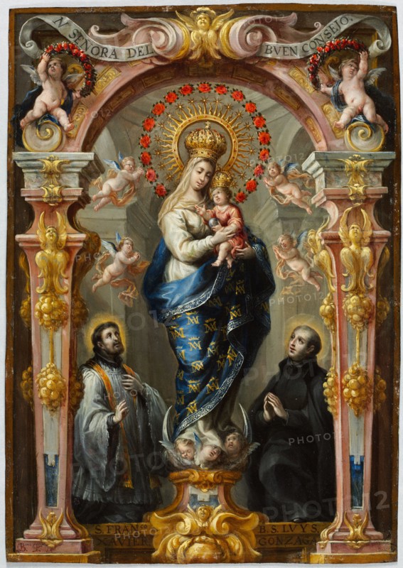 Our Lady of Good Counsel, c. 1680. Bartolomé Pérez (Spanish, 1634-1693). Oil on copper; framed: 50 x 40 cm (19 11/16 x 15 3/4 in.); unframed: 37 x 26 cm (14 9/16 x 10 1/4 in.).