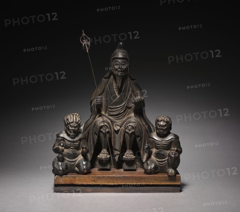 Enno Gyoja and Two Attendants, 1615-1868. Japan, Edo Period. Wood with paint;