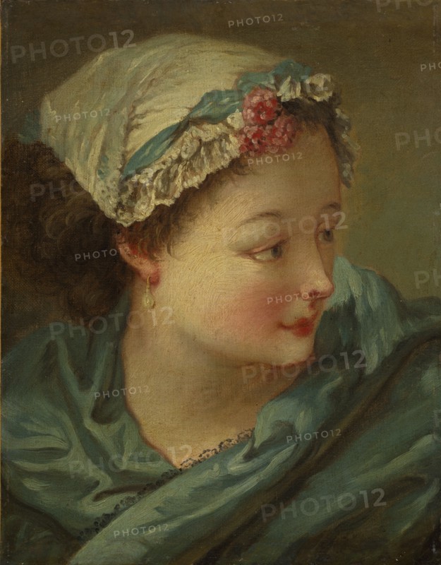 Head of a Young Woman, early 1730s. François Boucher (French, 1703-1770). Oil on canvas; framed: 47 x 40 x 6 cm (18 1/2 x 15 3/4 x 2 3/8 in.); unframed: 32.4 x 25.6 cm (12 3/4 x 10 1/16 in.).