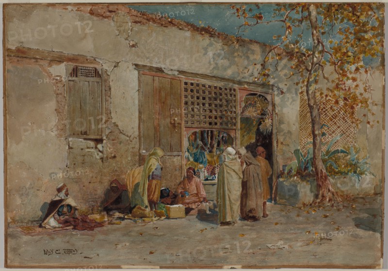 Moroccan Scene, c. 1871. Louis Comfort Tiffany (American, 1848-1933). Watercolor with gouache and graphite on wove paper mounted to cardboard; sheet: 46.5 x 66.5 cm (18 5/16 x 26 3/16 in.).