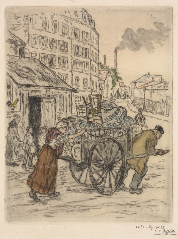 Types de petits Gens: Le Déménagement, 1894. Jean-François Raffaëlli (French, 1850-1924). Etching and roulette; sheet: 26.5 x 20.2 cm (10 7/16 x 7 15/16 in.); platemark: 20.2 x 15.7 cm (7 15/16 x 6 3/16 in.).