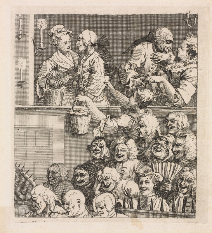 The Laughing Audience, 1733. William Hogarth (British, 1697-1764). Etching; sheet: 24.4 x 19.9 cm (9 5/8 x 7 13/16 in.); platemark: 18.6 x 17 cm (7 5/16 x 6 11/16 in.); border: 17.7 x 15.7 cm (6 15/16 x 6 3/16 in.)