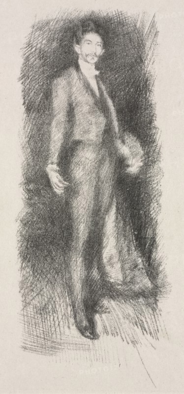 Portrait of Count Robert de Montesquiou, 1894. James McNeill Whistler (American, 1834-1903). Lithograph; sheet: 35.3 x 19.4 cm (13 7/8 x 7 5/8 in.); image: 22.6 x 9.1 cm (8 7/8 x 3 9/16 in.).
