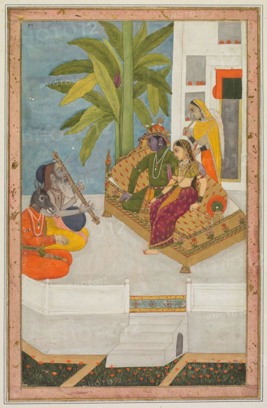 Sri Raga: An Illustration from a Ragamala Series, c. 1740. India, Mughal, 18th century. Opaque watercolor with gold on paper; page: 33.2 x 23 cm (13 1/16 x 9 1/16 in.).