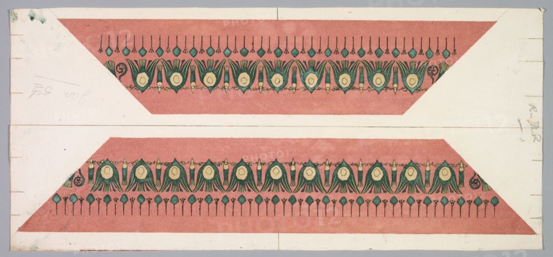 Embers Glow: Lotus Pattern Frame, 1890-1897. Theodore Roussel (French, 1847-1926). Color etching and aquatint; sheet: 24.9 x 54.9 cm (9 13/16 x 21 5/8 in.).
