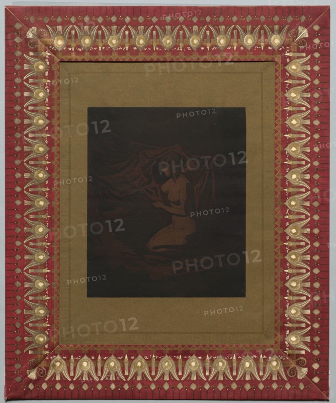 Embers Glow, 1890-1897. Theodore Roussel (French, 1847-1926). Color etching and aquatint mounted on original aquatint mount with etched and aquatinted framing papers surrounding the impression; sheet: 24.3 x 20.4 cm (9 9/16 x 8 1/16 in.); framed: 50.5 x 41.7 x 7 cm (19 7/8 x 16 7/16 x 2 3/4 in.); paper: 37.8 x 29.3 cm (14 7/8 x 11 9/16 in.).