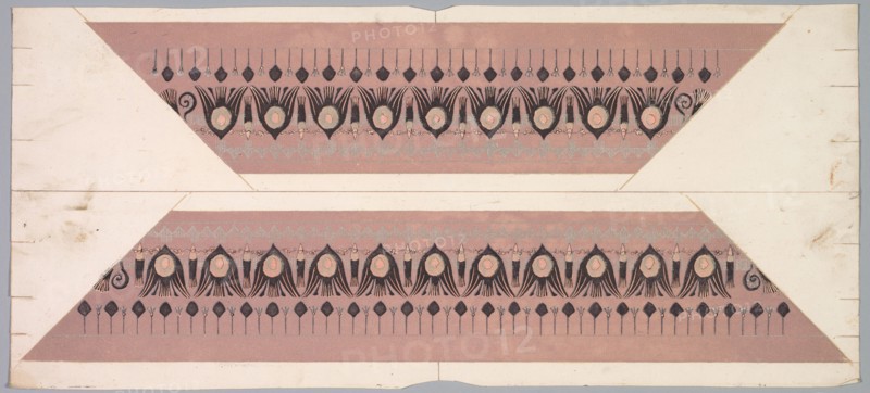 Embers Glow: Lotus Pattern Frame, 1890-1897. Theodore Roussel (French, 1847-1926). Color etching and aquatint; sheet: 21.9 x 55 cm (8 5/8 x 21 5/8 in.); image: 9.7 x 53.7 cm (3 13/16 x 21 1/8 in.).