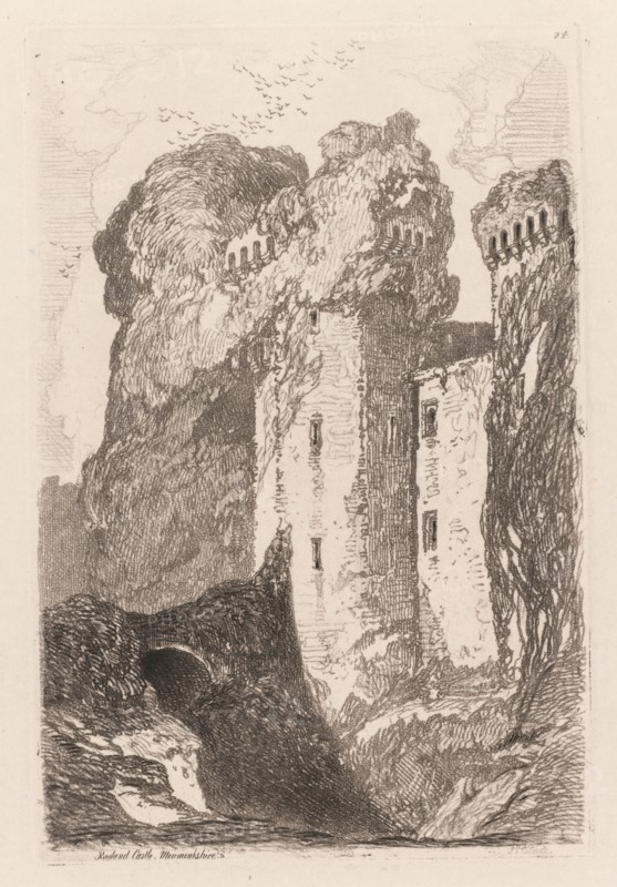 Liber Studiorium: Ragland Castle, Monmouhshire, 1838. John Sell Cotman (British, 1782-1842), H. G. Bohn. Softground etching and roulette; sheet: 36.2 x 25 cm (14 1/4 x 9 13/16 in.); platemark: 18.8 x 12.6 cm (7 3/8 x 4 15/16 in.).