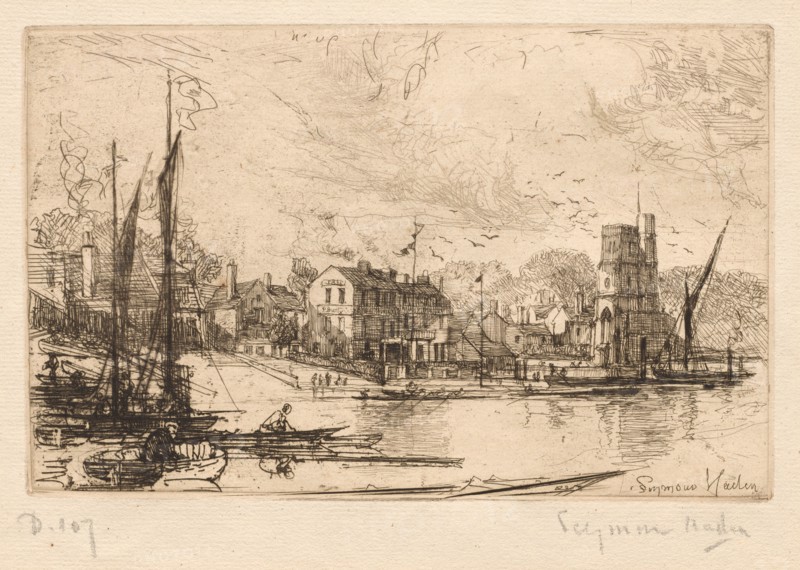 Harry Kelly's, Putney, 1865-1866. Francis Seymour Haden (British, 1818-1910). Etching; sheet: 17.5 x 23.1 cm (6 7/8 x 9 1/8 in.); platemark: 11 x 17.5 cm (4 5/16 x 6 7/8 in.)