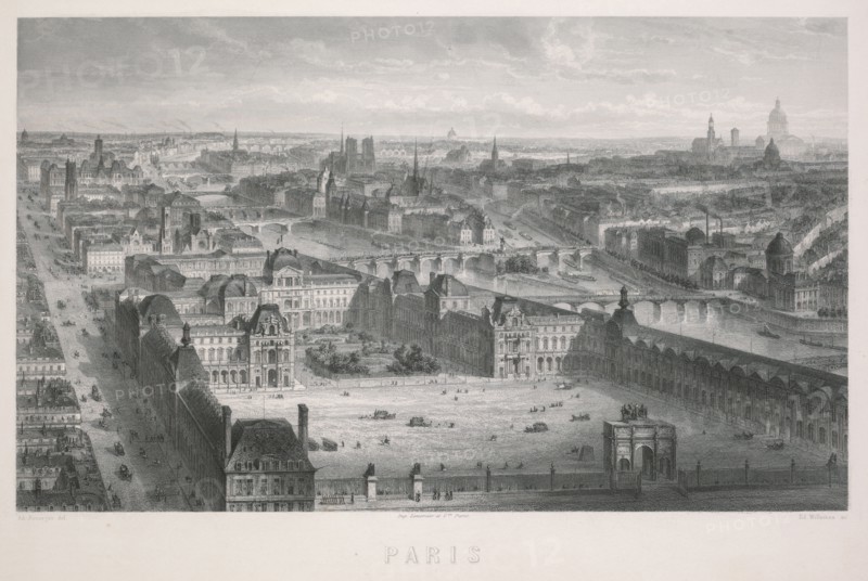 Paris. Adolphe Rouargue (French, 1810-1870). Lithograph; sheet: 27.7 x 38.4 cm (10 7/8 x 15 1/8 in.); image: 20.1 x 33.8 cm (7 15/16 x 13 5/16 in.)