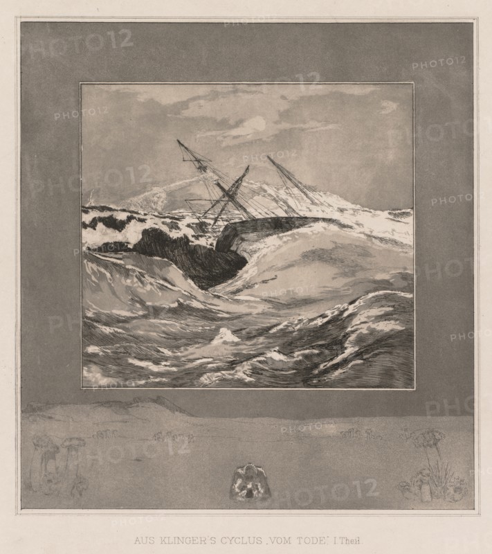 Vom Tode I (Opus II, 1889), No. 3 . Max Klinger (German, 1857-1920). Dtching and aquatint on chine collé; sheet: 38 x 28.5 cm (14 15/16 x 11 1/4 in.); platemark: 25.5 x 21.3 cm (10 1/16 x 8 3/8 in.)