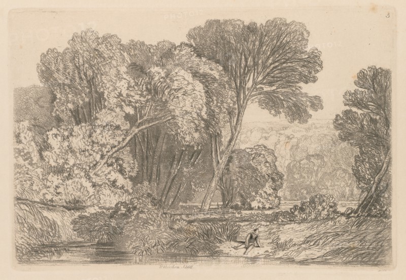 Liber Studiorum: Plate 5, Walsingham, Norfolk, 1838. John Sell Cotman (British, 1782-1842). Softground etching, from a bound volume containing 48 plates; sheet: 30.2 x 49.5 cm (11 7/8 x 19 1/2 in.); platemark: 15.3 x 22.4 cm (6 x 8 13/16 in.)
