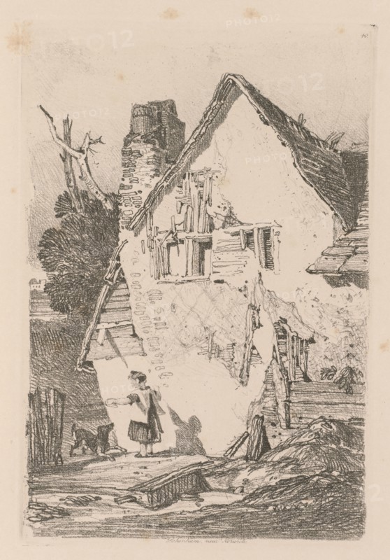 Liber Studiorum: Plate 40, Lakenham, near Norwich, 1838. John Sell Cotman (British, 1782-1842). Softground etching, from a bound volume containing 48 plates; sheet: 49.6 x 32 cm (19 1/2 x 12 5/8 in.); platemark: 23.7 x 16.1 cm (9 5/16 x 6 5/16 in.).