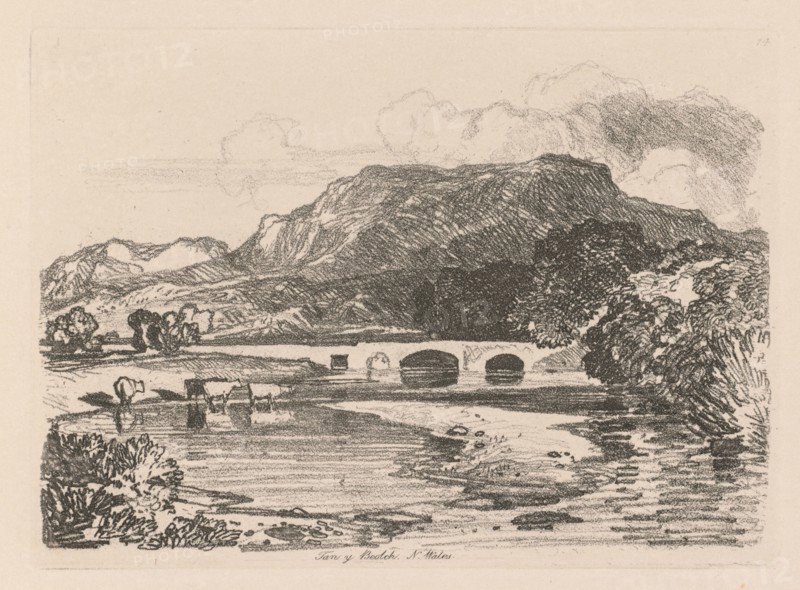 Liber Studiorum: Plate 14, Tan-y-Bwlch, Merionethshire, North Wales, 1838. John Sell Cotman (British, 1782-1842). Softground etching, from a bound volume containing 48 plates; sheet: 49.6 x 32 cm (19 1/2 x 12 5/8 in.); platemark: 12.5 x 17.4 cm (4 15/16 x 6 7/8 in.)