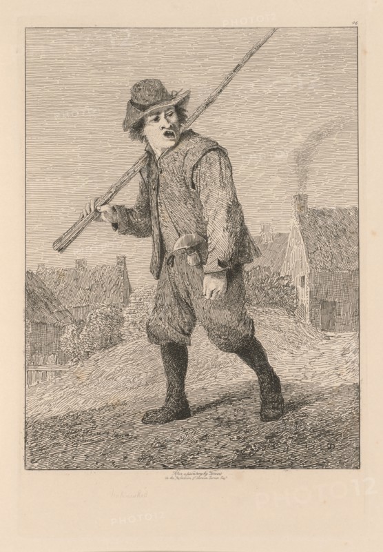 Liber Studiorum: Plate 46, Sketch after Teniers, 1838. John Sell Cotman (British, 1782-1842). Softground etching, from a bound volume containing 48 plates; sheet: 49.5 x 32 cm (19 1/2 x 12 5/8 in.); platemark: 27.7 x 18.6 cm (10 7/8 x 7 5/16 in.).