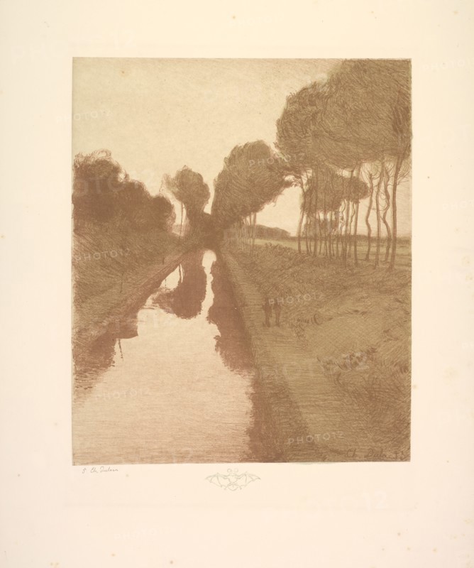 Suite de Paysages: Landscape,  Plate 3, Remarque, Bat, 1892-1893. Charles Marie Dulac (French, 1865-1898), Printed by Monrocq Frères, Paris. Color lithograph
