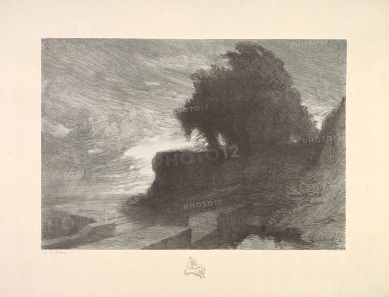 Suite de Paysages: Landscape, Plate 4, Remarque, Snake, 1892-1893. Charles Marie Dulac (French, 1865-1898), Printer: Lemercier, Imprimeur Lemercier (per colophon). Color lithograph