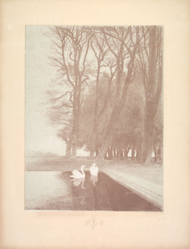 Suite de Paysages: Landscape, Plate 6, Remarque, Lilies, 1892-1893. Charles Marie Dulac (French, 1865-1898), Printer: Lemercier, Imprimeur Lemercier. Color lithograph