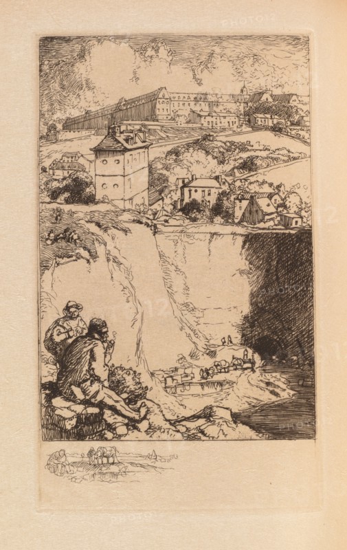 Catalogue de L'Exposition de August Lepère: Frontispiece, 1908. Auguste Louis Lepère (French, 1849-1918). Etching, from leather-bound volume containing two etchings and one lithograph ; sheet: 26.3 x 17.5 cm (10 3/8 x 6 7/8 in.); platemark: 19.5 x 11.5 cm (7 11/16 x 4 1/2 in.)