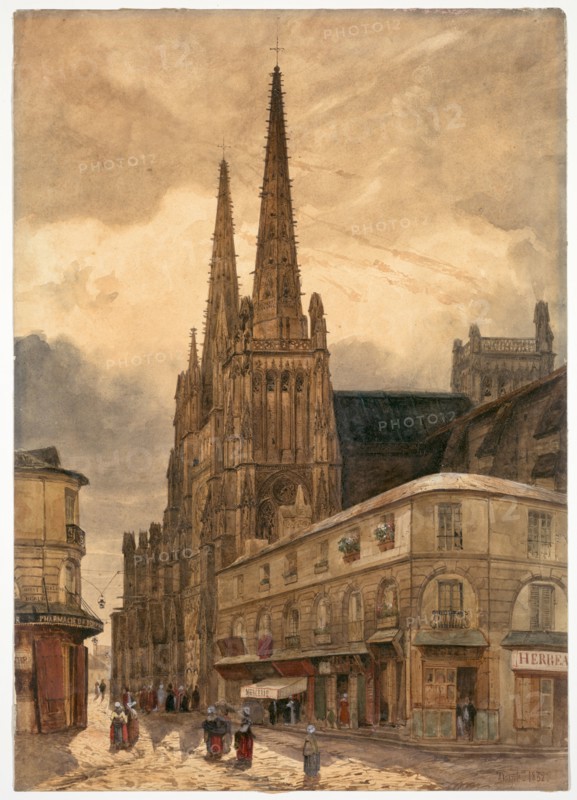 Cathédrale Sainte-André de Bordeaux, 1832. Adrien Dauzats (French, 1804-1868). Watercolor with gum arabic and touches of gouache; sheet: 43.6 x 30.8 cm (17 3/16 x 12 1/8 in.).