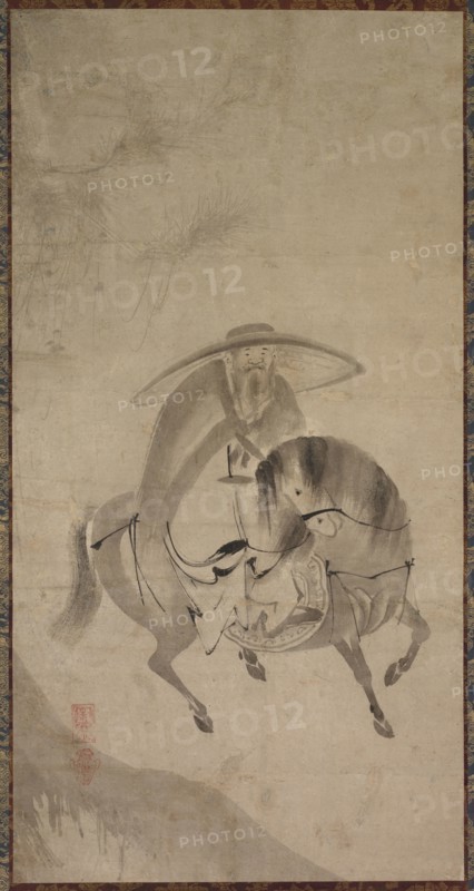 Su Dongpo Riding a Donkey, late 16th to early 17th century. Reietsu (Japanese, active late 16th to early 17th century). Hanging scroll; ink on paper; overall: 72 x 37.2 cm (28 3/8 x 14 5/8 in.).