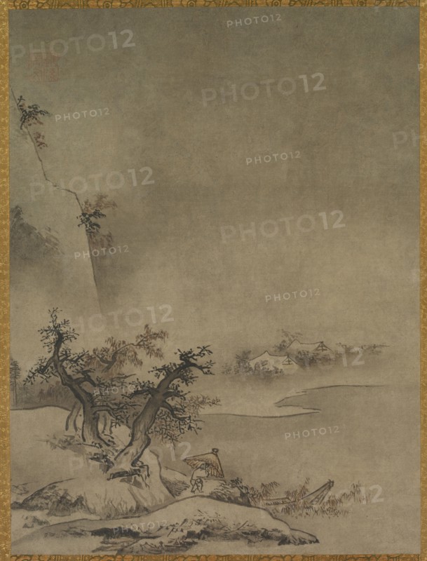 Chinese Servant Walking in the Rain, 1500s. Attributed to Gakuo Zokyu (Japanese, active about 1482–1514). Hanging scroll; ink on paper; mounted: 131.8 x 44.2 cm (51 7/8 x 17 3/8 in.).