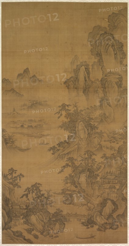 Dwelling by a Mountain Stream, 1500s. Korea, Joseon dynasty (1392-1910). Hanging scroll, ink on silk; overall: 206.6 x 69.6 cm (81 5/16 x 27 3/8 in.); painting only: 114.6 x 59.9 cm (45 1/8 x 23 9/16 in.).