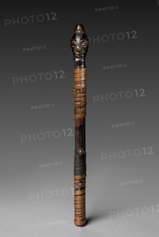 Fragment of a Staff, late 19th - early 20th century. Kalundwe people, Democractic Republic of the Congo. Wood, copper, iron; overall: 34.5 x 3.2 x 5.4 cm (13 9/16 x 1 1/4 x 2 1/8 in.)