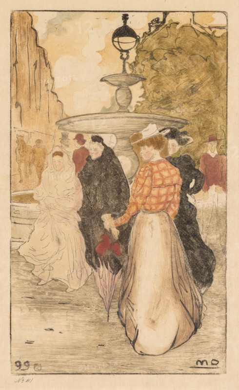 Place Saint Georges, 1899. Maurice Delcourt (French, 1877-1917). Color woodcut and soft-ground etching
