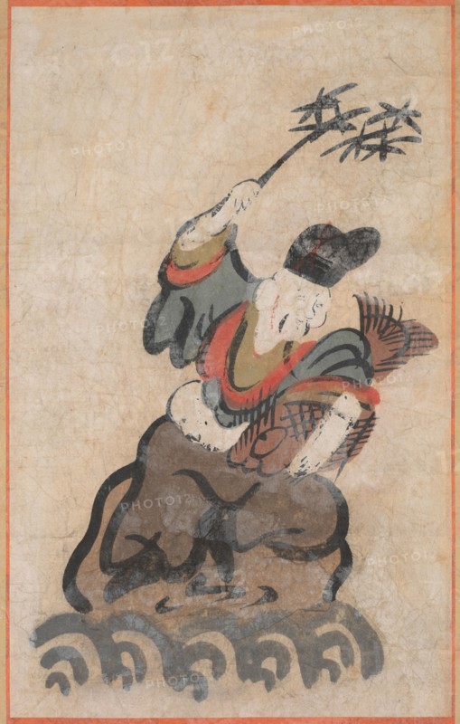 Ebisu, 1800s. Japan, Edo period (1615-1868). Hanging scroll, ink and color on paper; overall: 129.5 x 30.5 cm (51 x 12 in.).