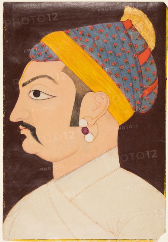 Rao Shiv Singh Chandrawat, c. 1720. Northwestern India, Rajasthan, Marwar. Opaque watercolor and gold on paper; miniature: 31.8 x 22.2 cm (12 1/2 x 8 3/4 in.).