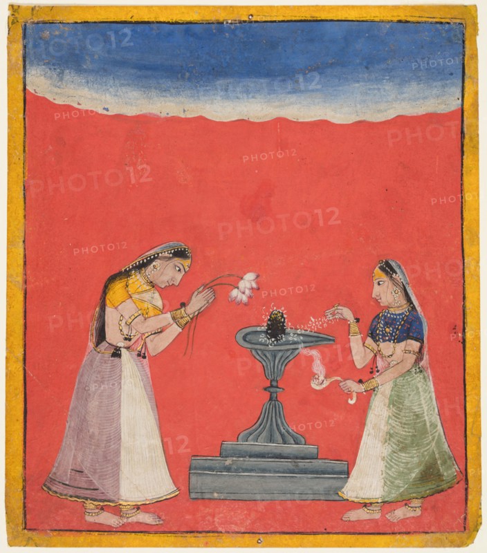 Devangandhari Ragini of Hindola, c. 1700. India, Baghal (Arki). Opaque watercolor on paper; miniature: 21 x 18.4 cm (8 1/4 x 7 1/4 in.).