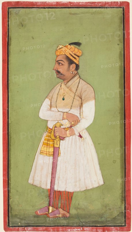 Raja Hari Sen of Mandi (r. 1604-1623-37), c. 1650. India, Himachal Pradesh, Mandi. page: 31.8 x 17.8 cm (12 1/2 x 7 in.).
