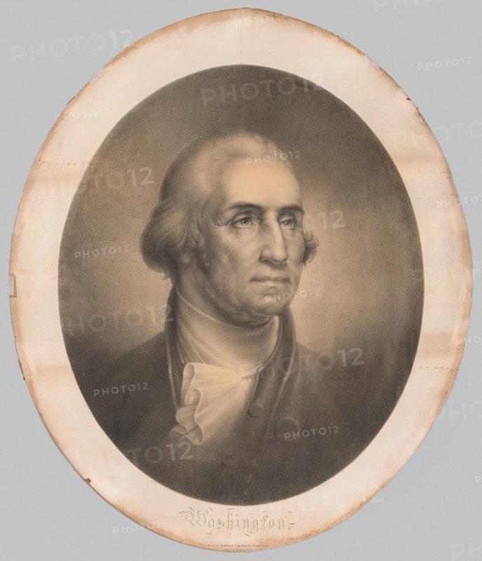 Head of George Washington, 1856. Rembrandt Peale (American, 1778-1860). Lithograph