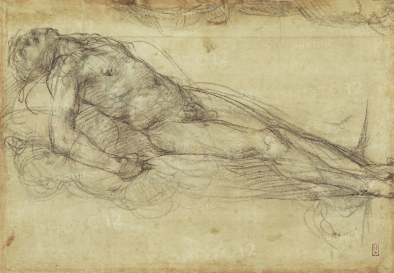 Study of Saint Francis; Pontormo, Jacopo Carucci, Italian, Florentine, 1494 - 1557, about 1517 - 1518; Black chalk recto