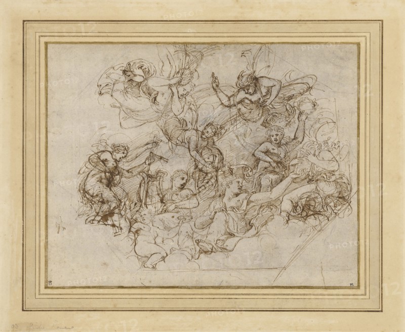 An Allegory of the Virtues of Federico II Gonzaga; Giulio Romano, Giulio Pippi, Italian, before 1499 - 1546, about 1530; Pen