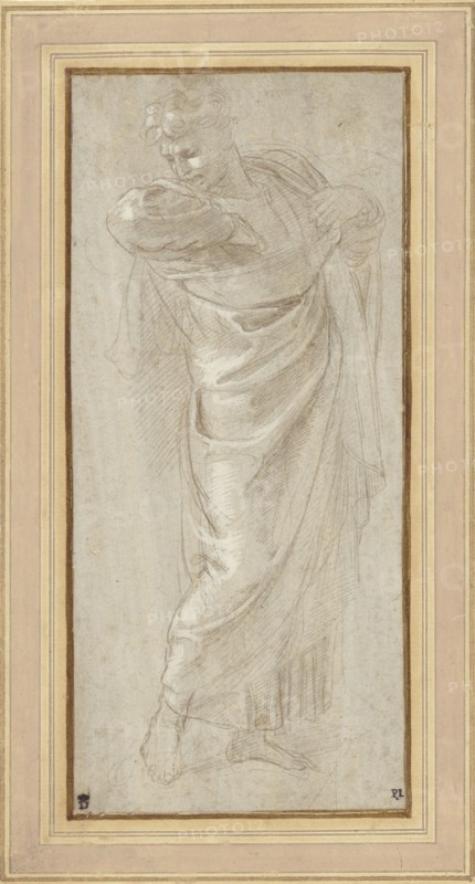 St. Paul Rending His Garments; Raphael, Raffaello Sanzio, Italian, 1483 - 1520, about 1515 - 1516; Metalpoint, heightened with