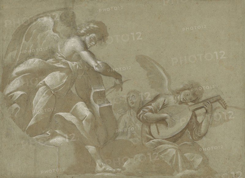 Angel Musicians; Morazzone, Pier Francesco Mazzuchelli, Italian, 1573 - 1626, Italy; about 1598 - 1599; Black chalk, brown