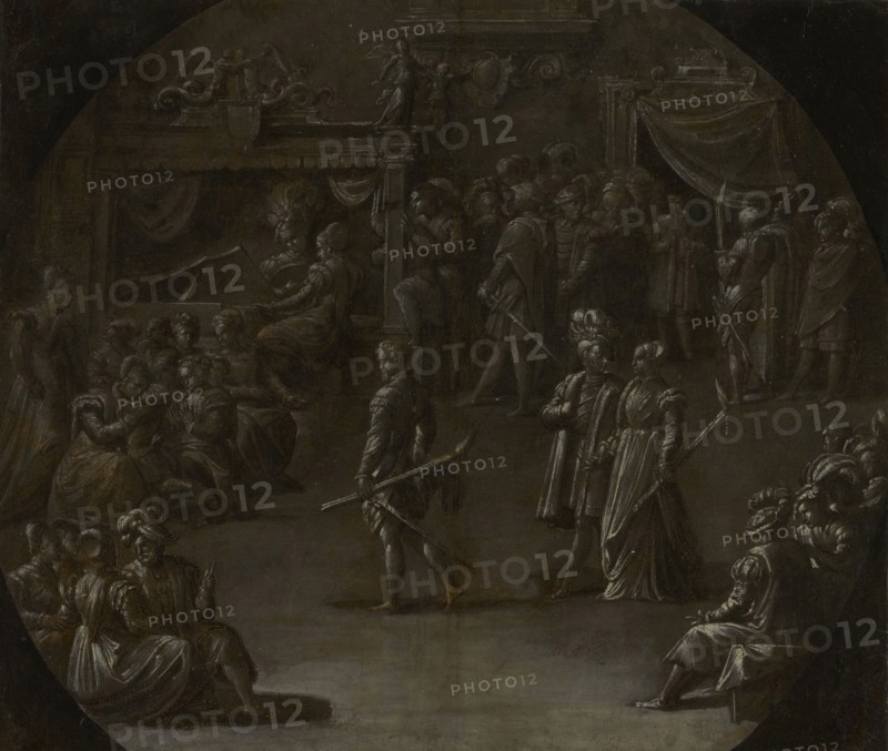 Marriage of a Patrician Couple; Nicolò dell'Abate, Italian, 1509,1512 - 1571, about 1540 - 1545; Oil on paper, some foreground
