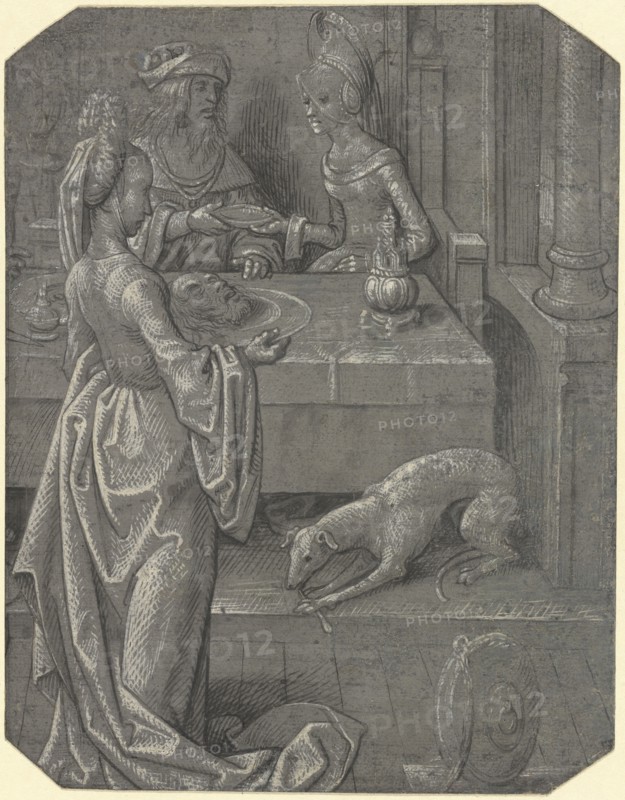 Salome with the Head of John the Baptist; Cornelis Engebrechtsz., Dutch, about 1465 - 1527, Netherlands; about 1490; Brush