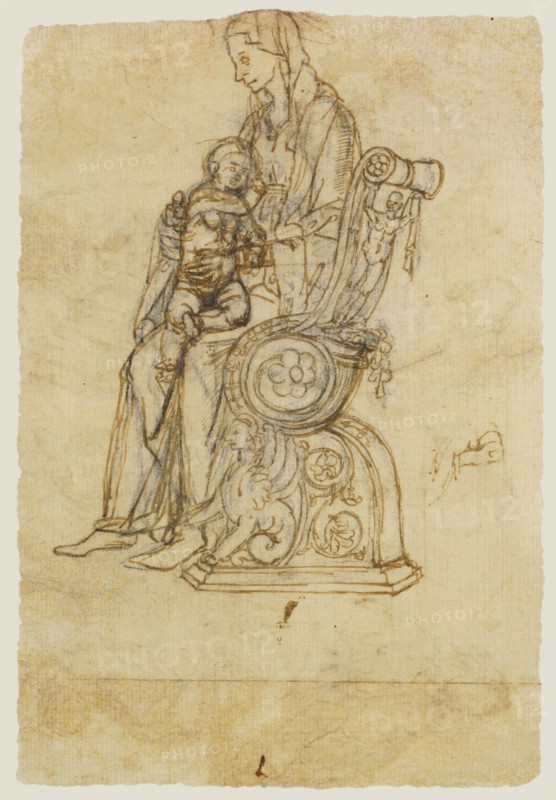 Studies of the Virgin and Child; Desiderio da Settignano or workshop, Italian, about 1430 - 1464, Italy; 1460s; Pen and brown