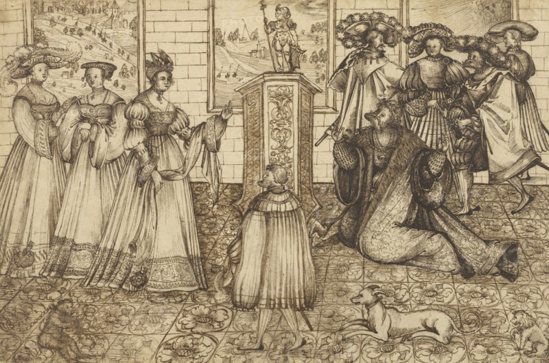 The Idolatry of Solomon; Monogrammist AS, German, active 1530, Germany; about 1530; Pen and dark brown ink; 21.3 × 32.5 cm