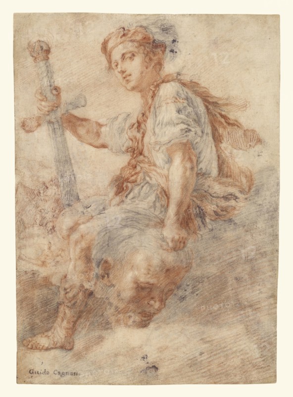 David with the Head of Goliath, recto, Two Studies, One of a Woman, verso, Domenico Fetti, Italian, about 1589 - 1623)