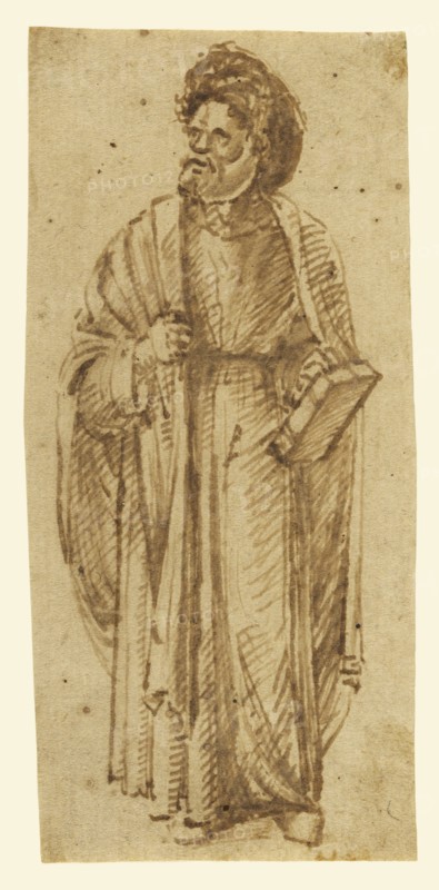 Standing Man Wearing A Turban; Attributed to Giovanni Bellini, Italian, about 1431,1436 - 1516, Venice, Veneto, Italy