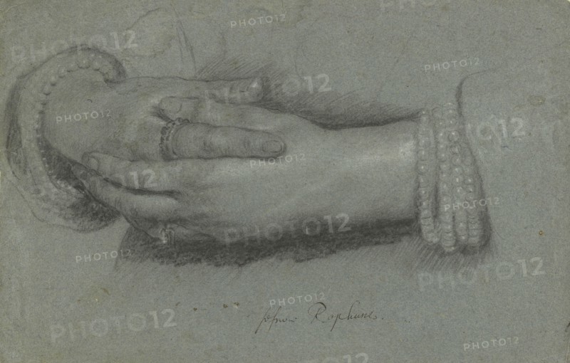 Study of a Woman's Hands; Cornelis Jansen van Ceulen, Cornelius Jonson, British, 1593 - 1661, Netherlands; 1646; Black