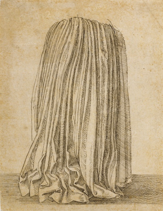 Study of a Pleated Skirt; Hans Brosamer, German, about 1500 - about 1554, about 1530 - 1540; Pen and black ink; 19.7 × 14.9 cm